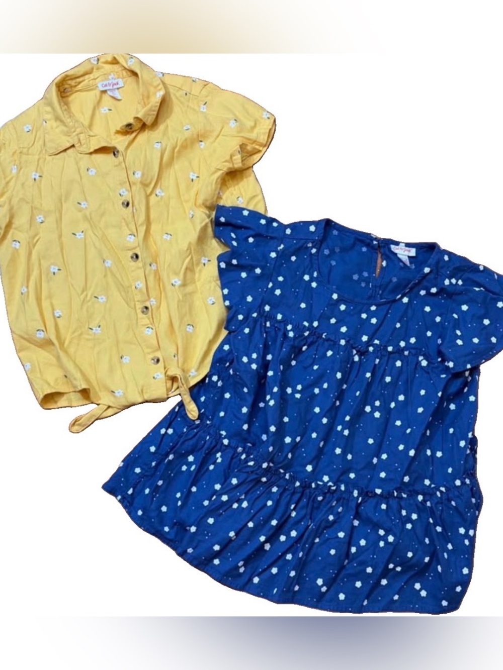 Lot of 2 - Cat & Jack Girls Large 10/12 PLUS Floral Tops